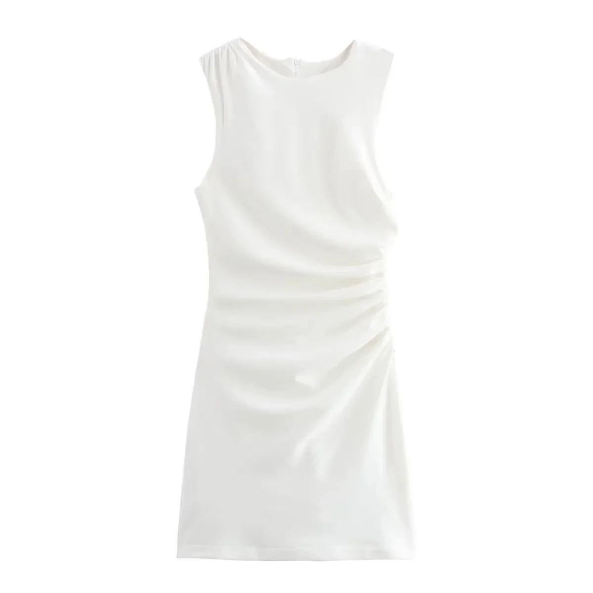 Women's Sheath Dress Elegant Round Neck Sleeveless Solid Color Above Knee Casual Holiday display picture 4
