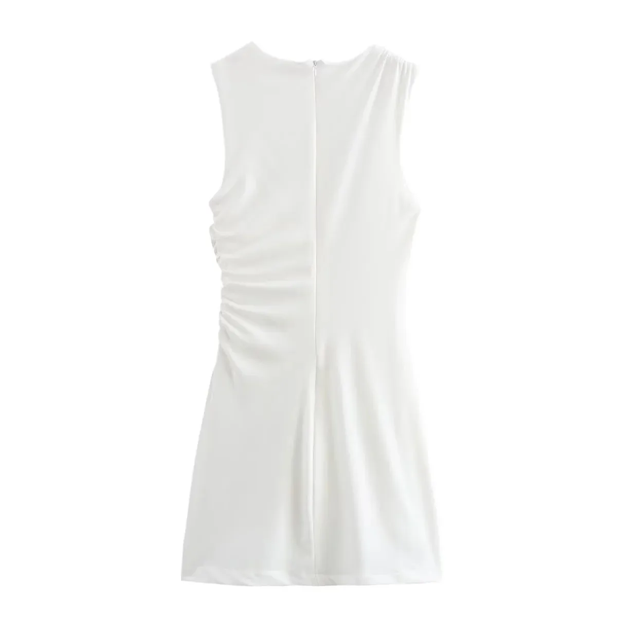 Women's Sheath Dress Elegant Round Neck Sleeveless Solid Color Above Knee Casual Holiday display picture 5
