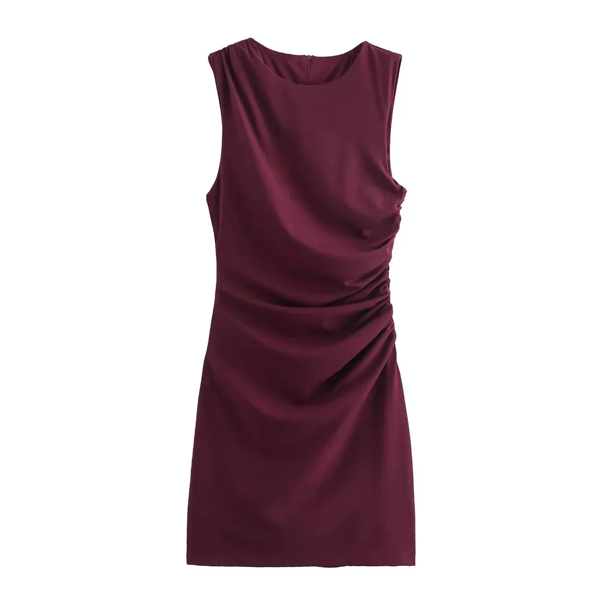Women's Sheath Dress Elegant Round Neck Sleeveless Solid Color Above Knee Casual Holiday display picture 6