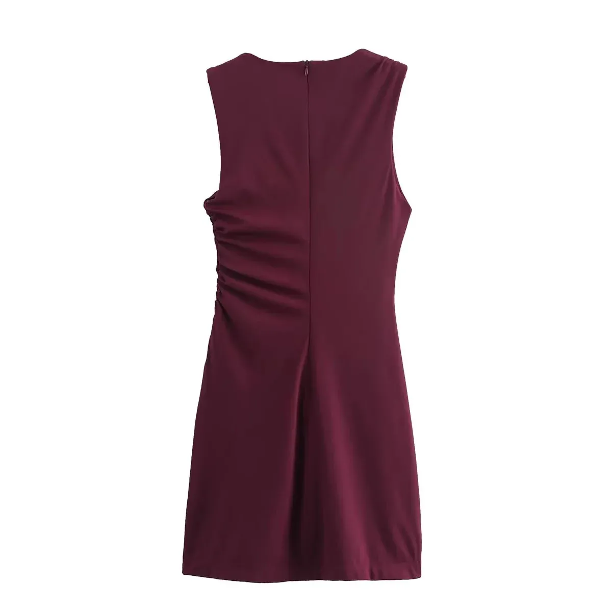 Women's Sheath Dress Elegant Round Neck Sleeveless Solid Color Above Knee Casual Holiday display picture 7