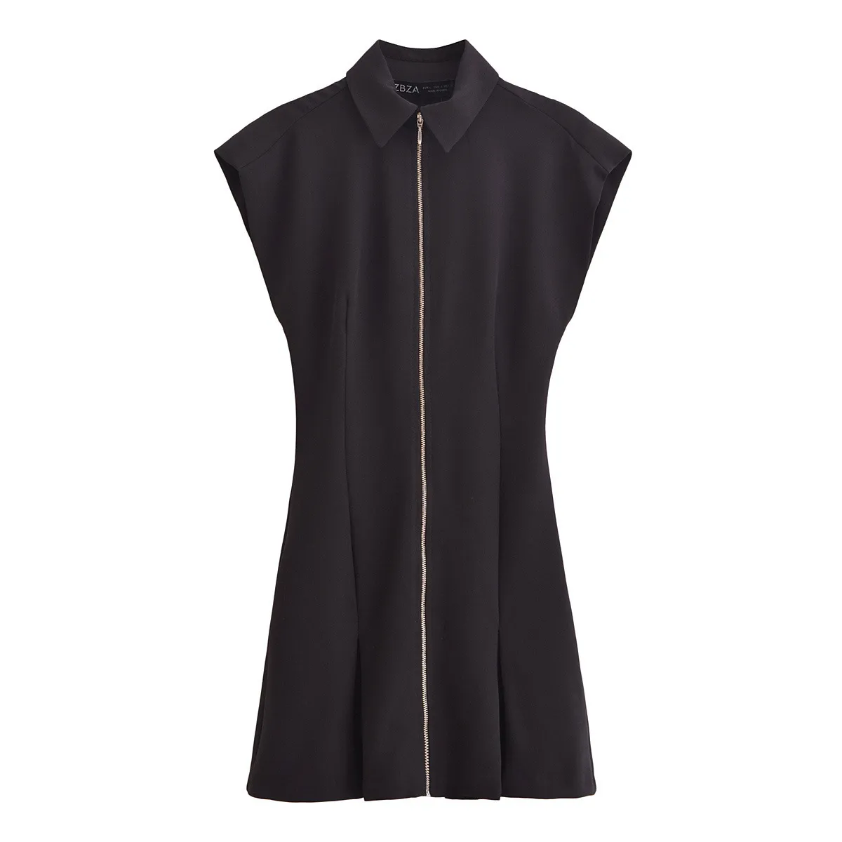 Women's Black Dress Elegant Turndown Sleeveless Solid Color Short Mini Dress Holiday Party display picture 1