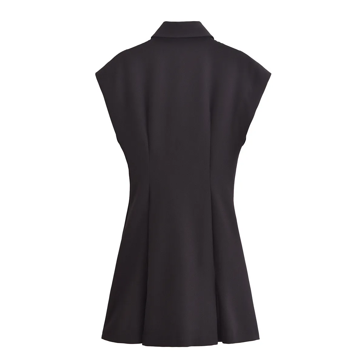 Women's Black Dress Elegant Turndown Sleeveless Solid Color Short Mini Dress Holiday Party display picture 2