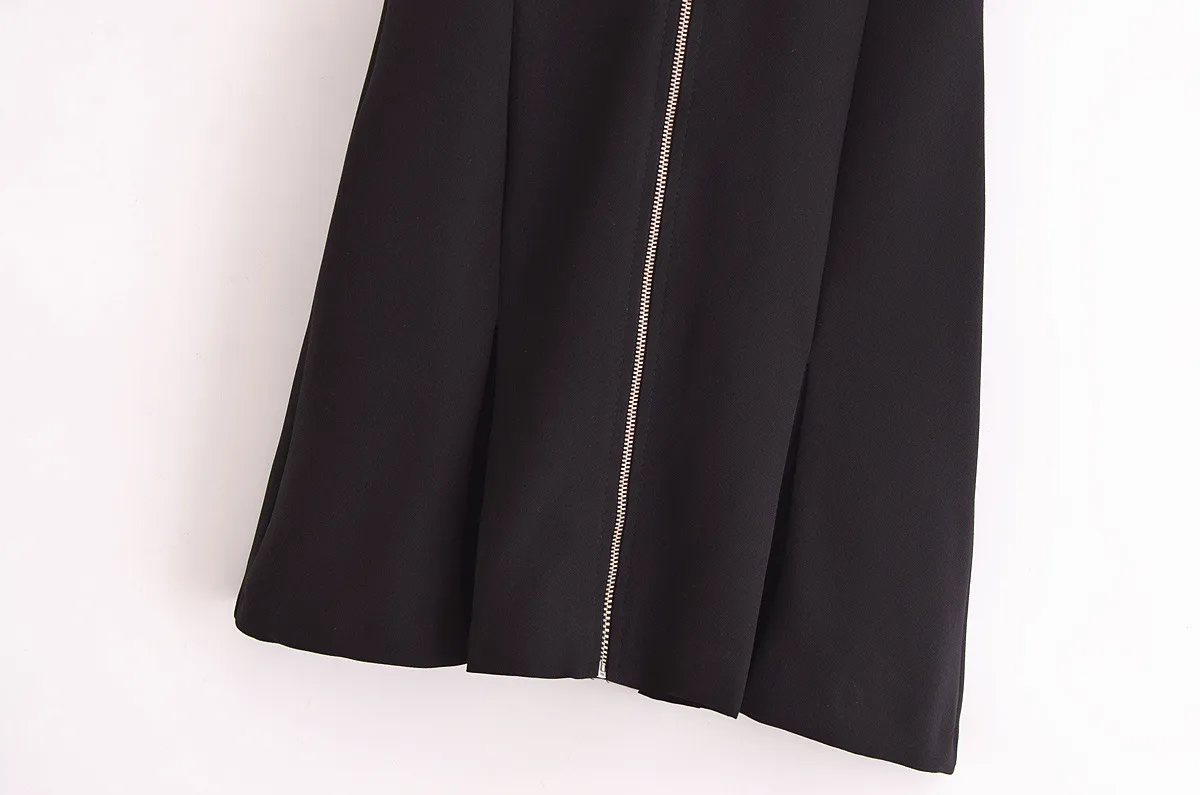Women's Black Dress Elegant Turndown Sleeveless Solid Color Short Mini Dress Holiday Party display picture 6