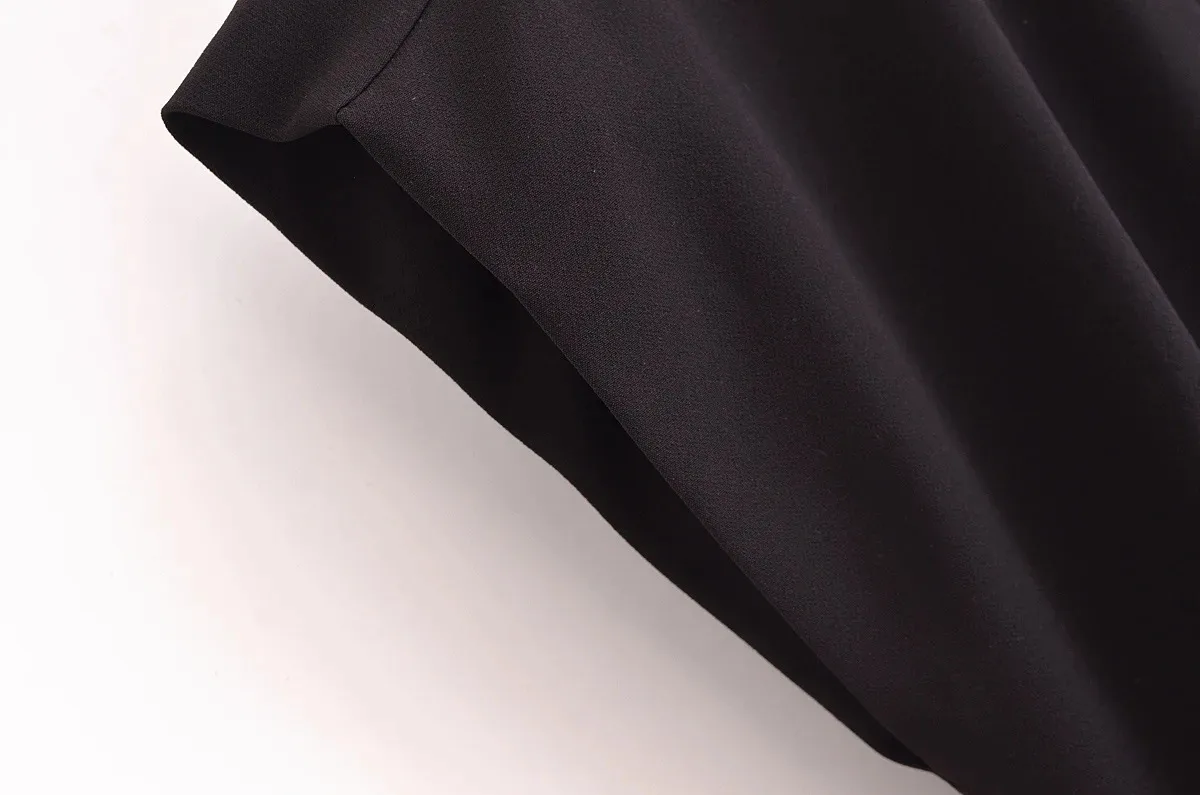 Women's Black Dress Elegant Turndown Sleeveless Solid Color Short Mini Dress Holiday Party display picture 8