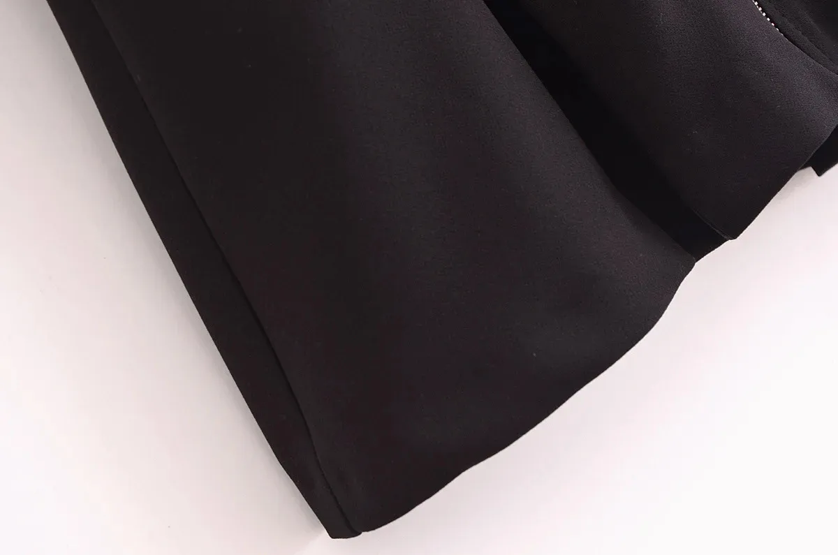 Women's Black Dress Elegant Turndown Sleeveless Solid Color Short Mini Dress Holiday Party display picture 9
