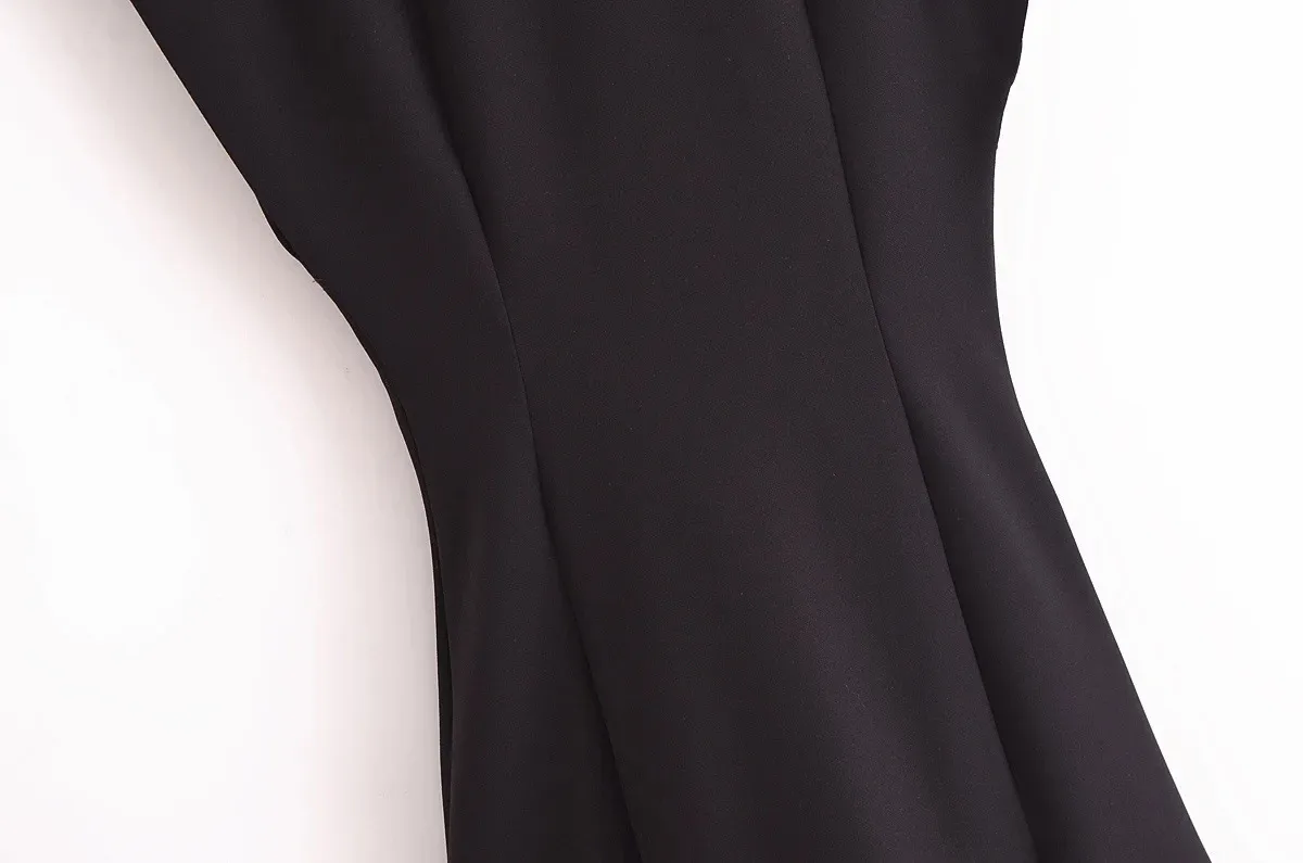 Women's Black Dress Elegant Turndown Sleeveless Solid Color Short Mini Dress Holiday Party display picture 11