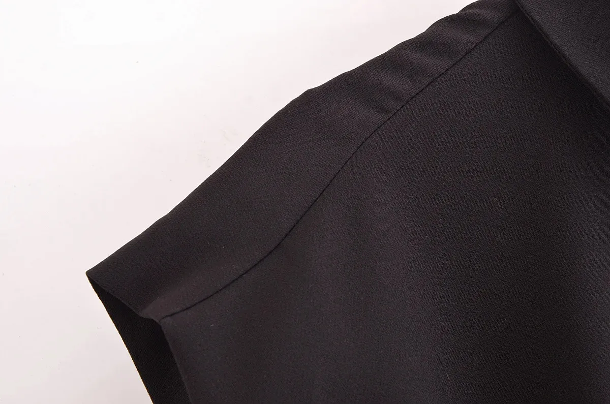 Women's Black Dress Elegant Turndown Sleeveless Solid Color Short Mini Dress Holiday Party display picture 12