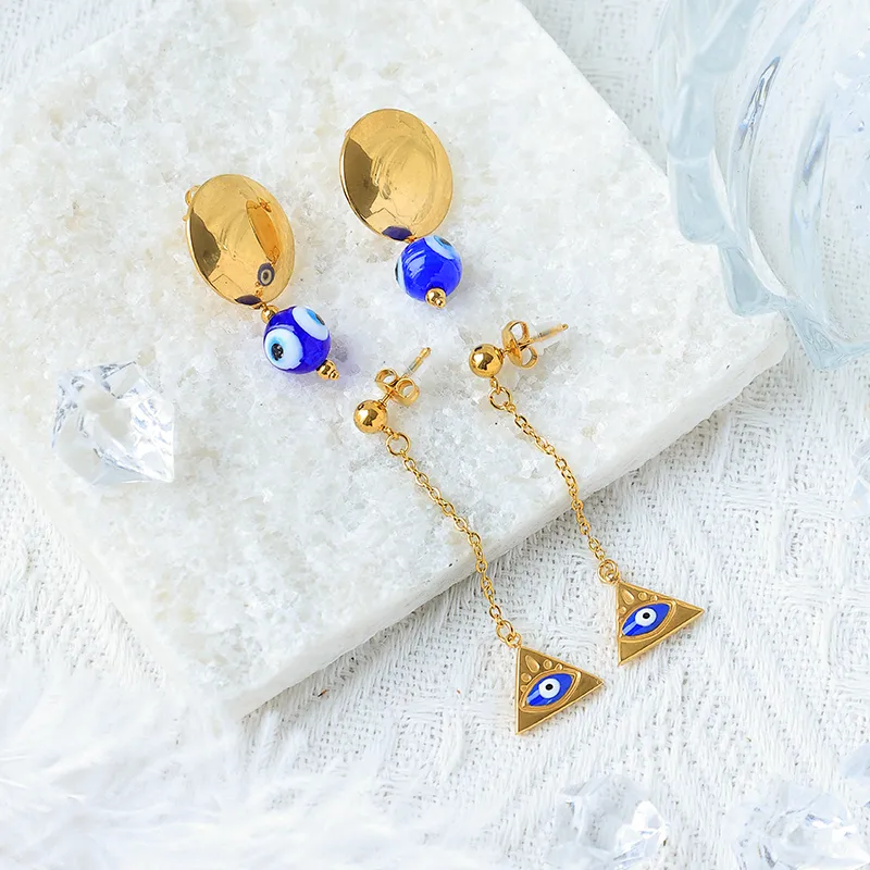 Stainless Steel Gold-Plated Tassel Pendant Earrings display picture 2