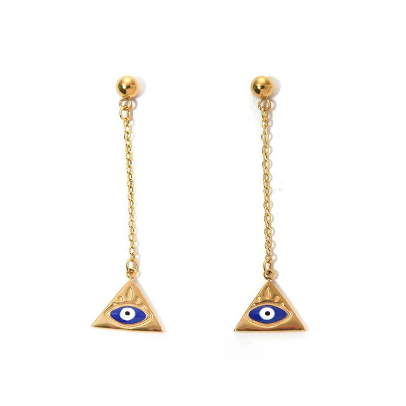 Stainless Steel Gold-Plated Tassel Pendant Earrings display picture 3