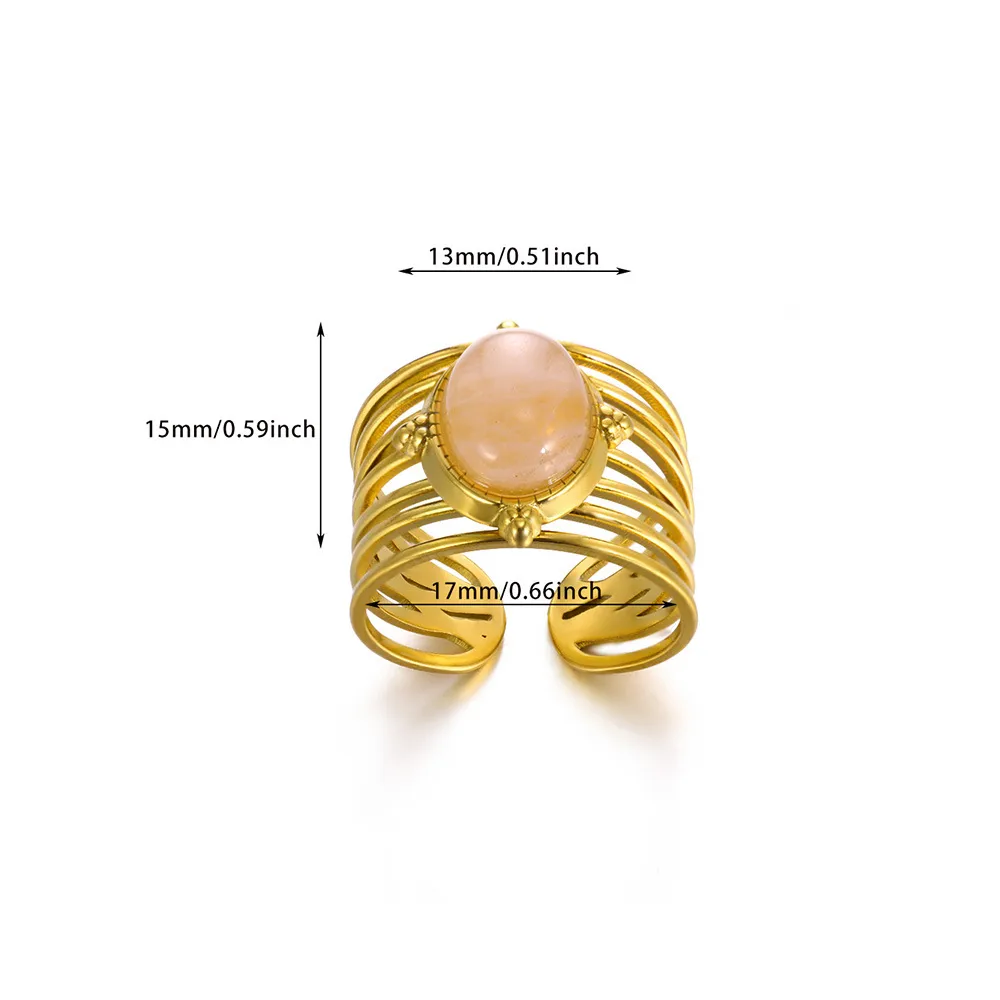 Wholesale Jewelry Casual Vintage Style Streetwear Cross 304 Stainless Steel 18K Gold Plated Open Rings display picture 1