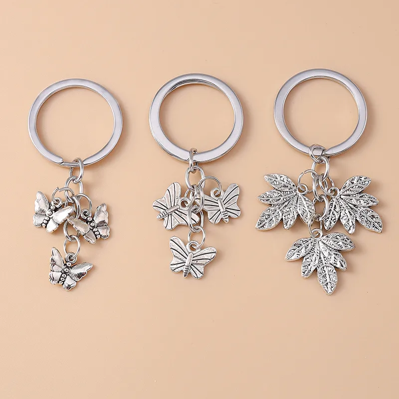 Cute Commute Leaf Butterfly Alloy Bag Pendant Keychain display picture 1