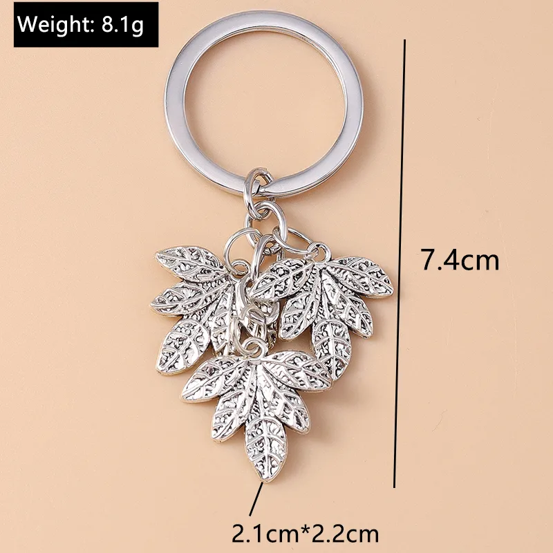 Cute Commute Leaf Butterfly Alloy Bag Pendant Keychain display picture 12