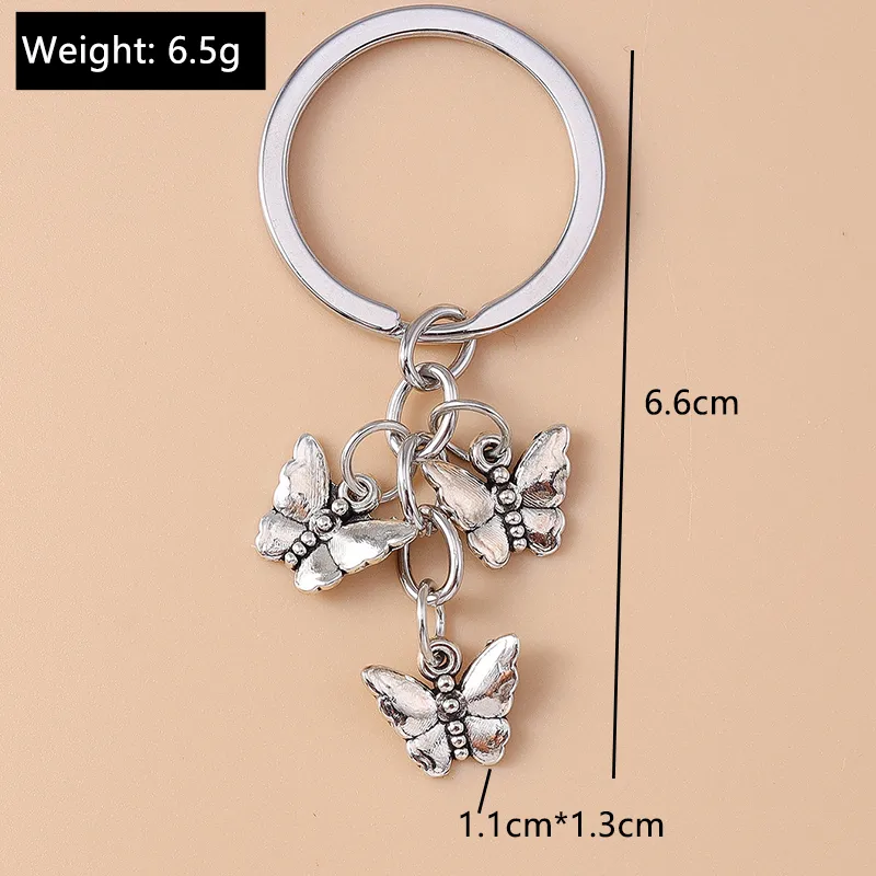 Cute Commute Leaf Butterfly Alloy Bag Pendant Keychain display picture 14