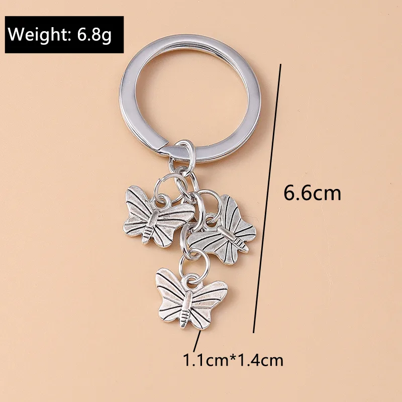 Cute Commute Leaf Butterfly Alloy Bag Pendant Keychain display picture 13