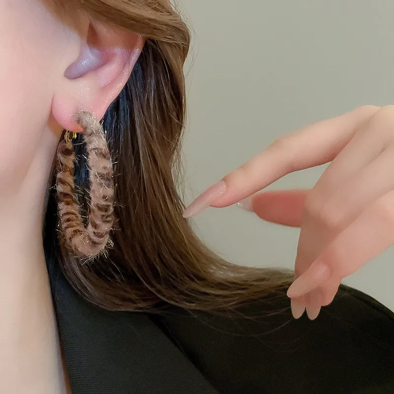 1 Pair Casual Artistic Commute Leopard Cloth Earrings Ear Studs display picture 1