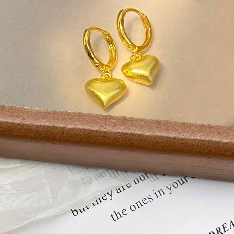 1 Pair Casual Artistic Commute Heart Shape Plating Copper Drop Earrings display picture 1