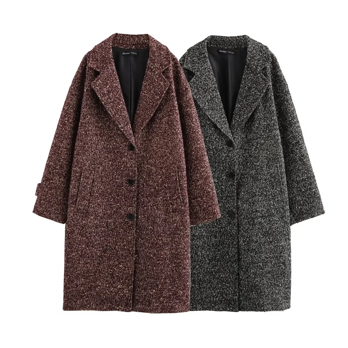 Women's British Style Solid Color Single Breasted Coat Woolen Coat display picture 1