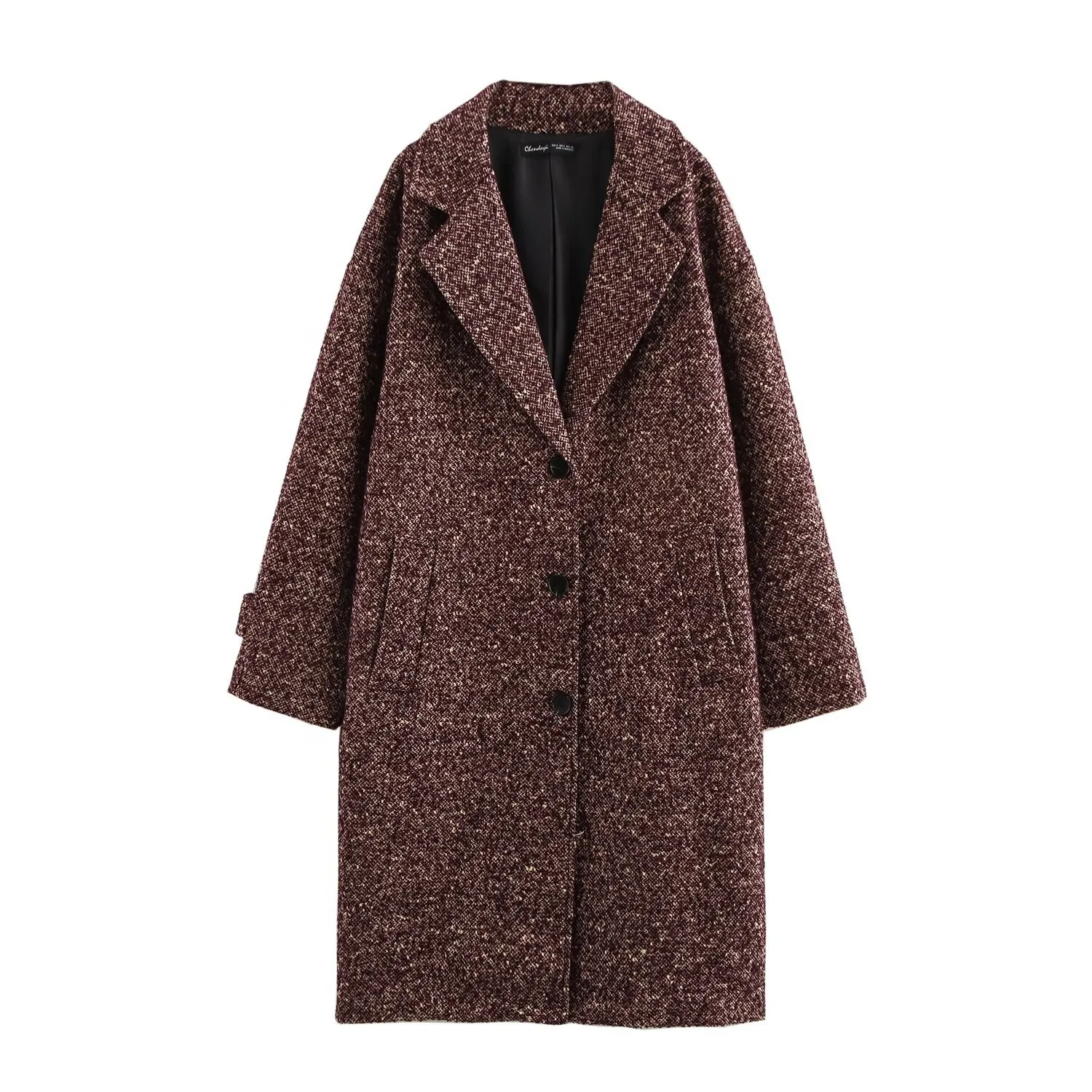 Women's British Style Solid Color Single Breasted Coat Woolen Coat display picture 2