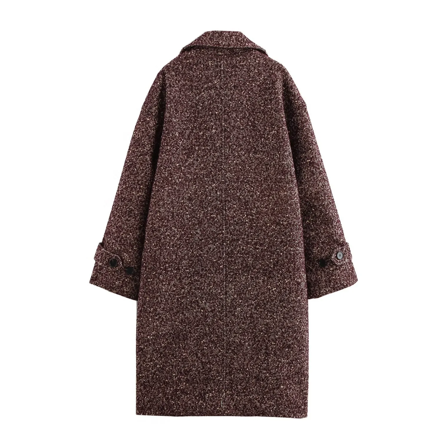 Women's British Style Solid Color Single Breasted Coat Woolen Coat display picture 3