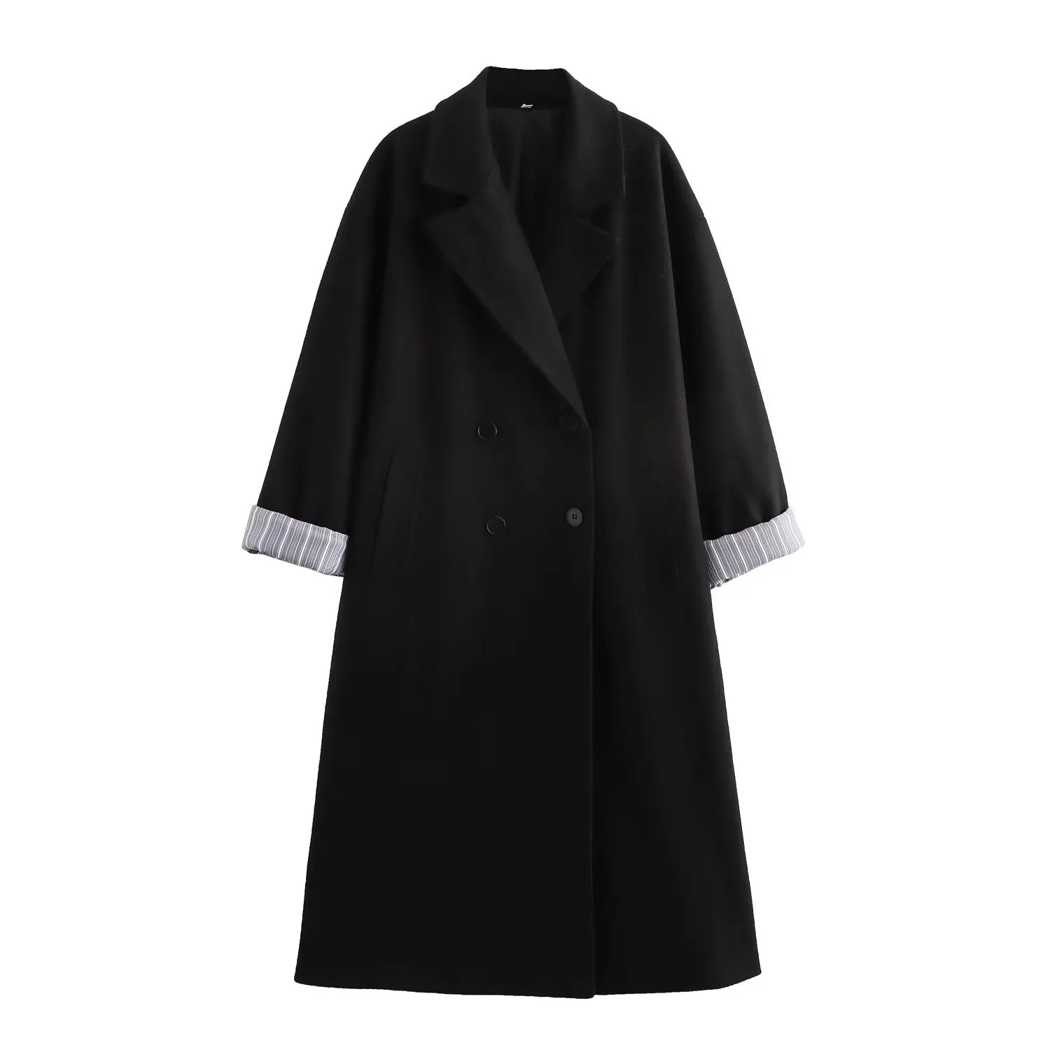 Women's Elegant Streetwear Solid Color Double Breasted Coat Woolen Coat display picture 2