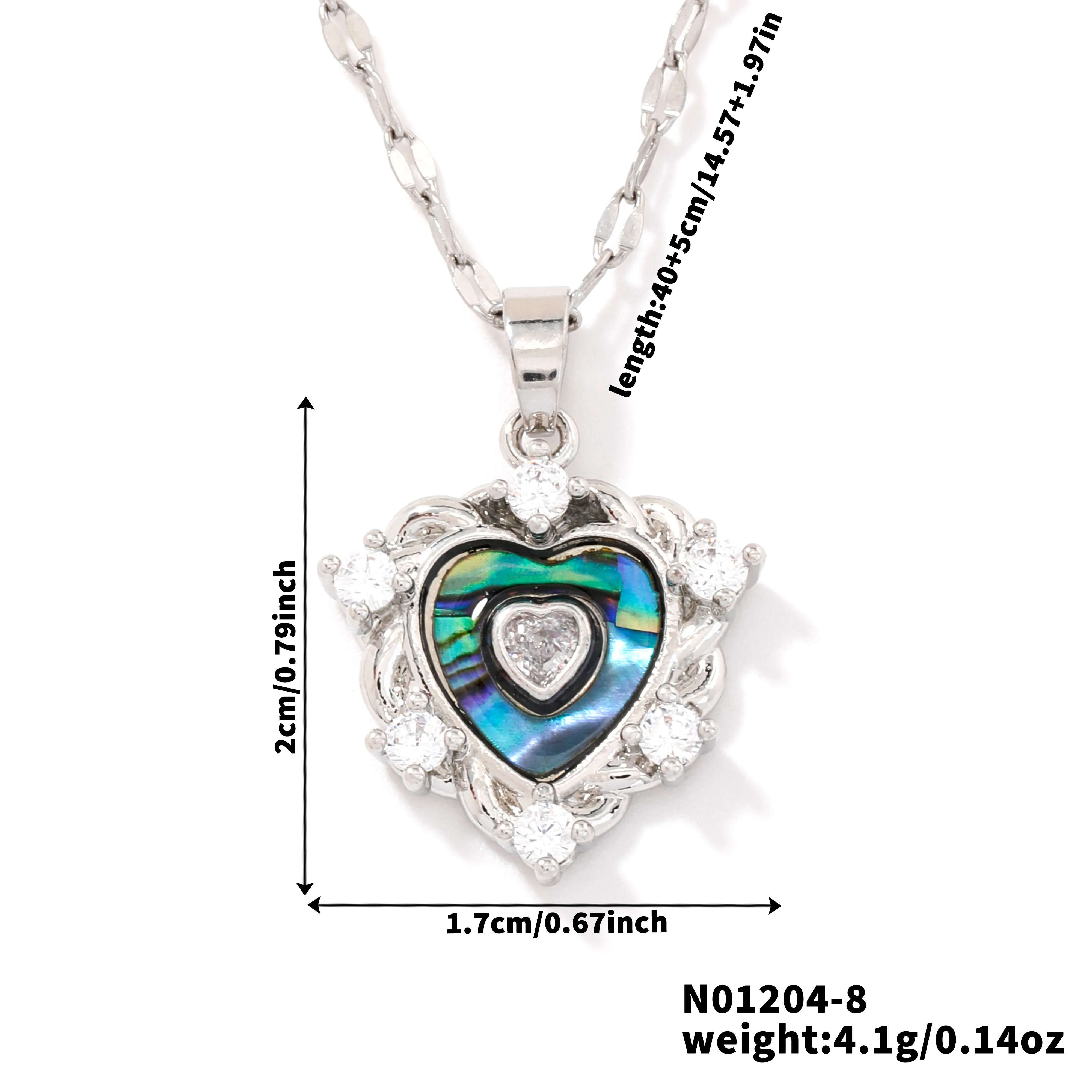 Wholesale Jewelry Elegant Cute Shiny Heart Shape 304 Stainless Steel Copper Zircon K Gold Plated Rhodium Plated Inlay Pendant Necklace display picture 2