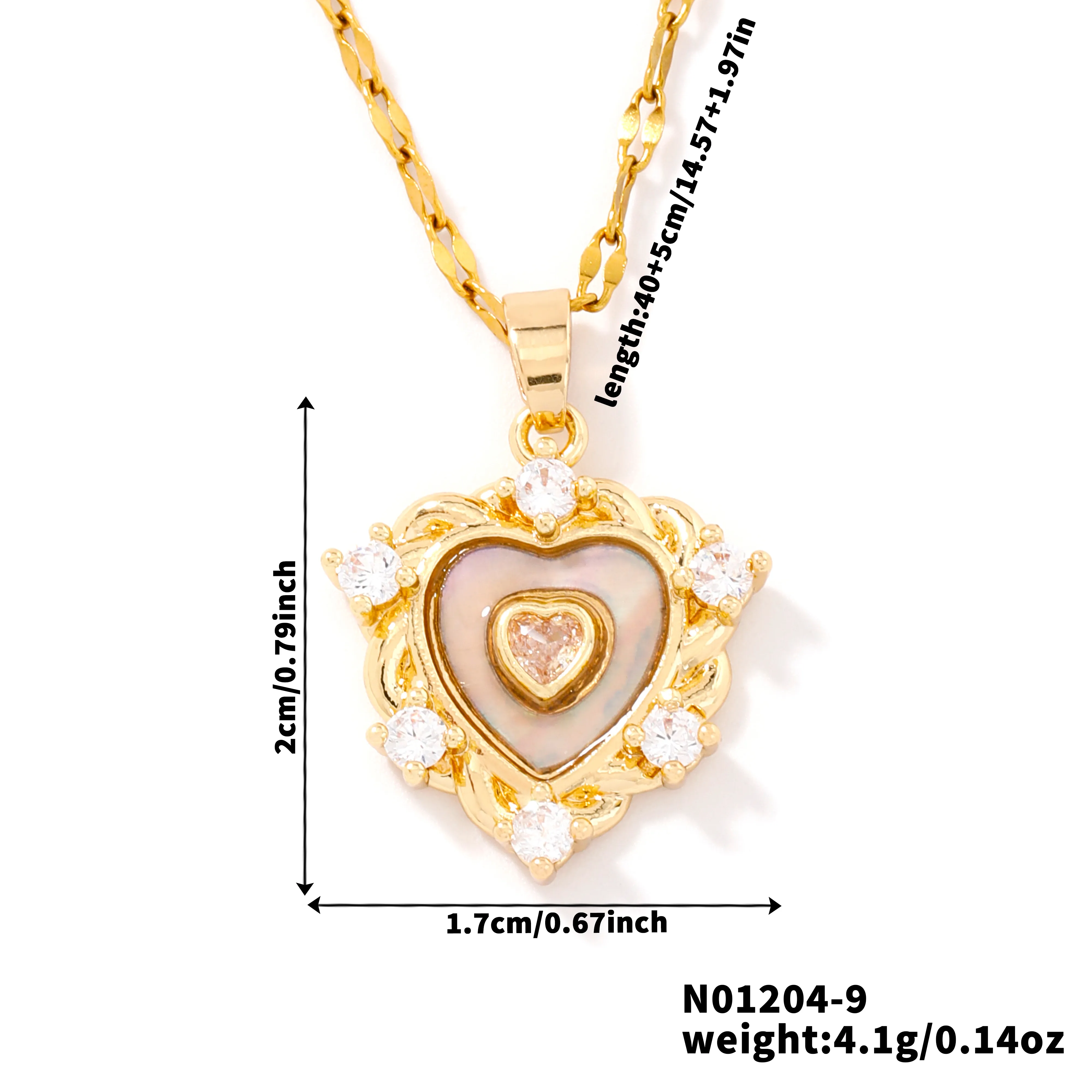 Wholesale Jewelry Elegant Cute Shiny Heart Shape 304 Stainless Steel Copper Zircon K Gold Plated Rhodium Plated Inlay Pendant Necklace display picture 5