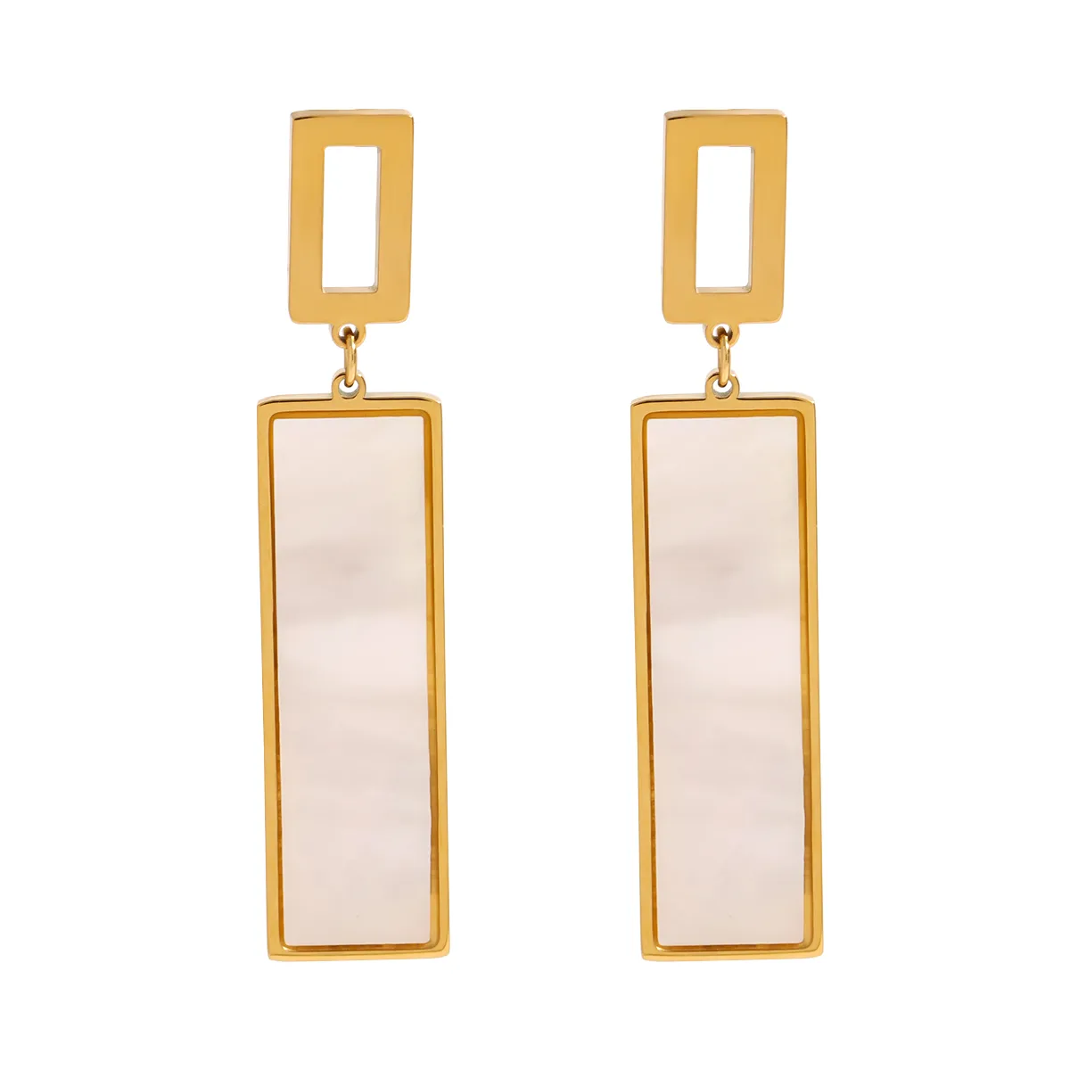 1 Pair Simple Style Classic Style Geometric 304 Stainless Steel Drop Earrings display picture 2