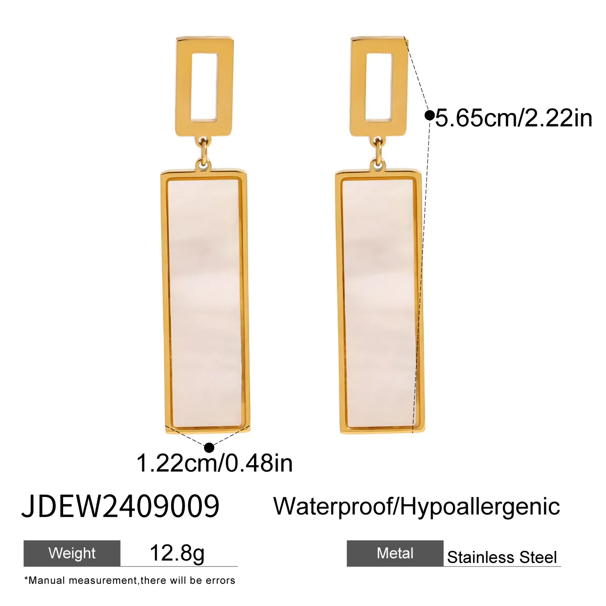 1 Pair Simple Style Classic Style Geometric 304 Stainless Steel Drop Earrings display picture 1