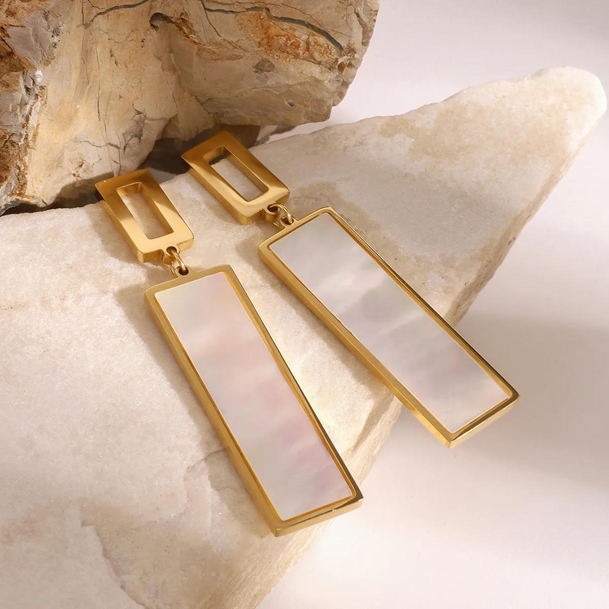 1 Pair Simple Style Classic Style Geometric 304 Stainless Steel Drop Earrings display picture 5