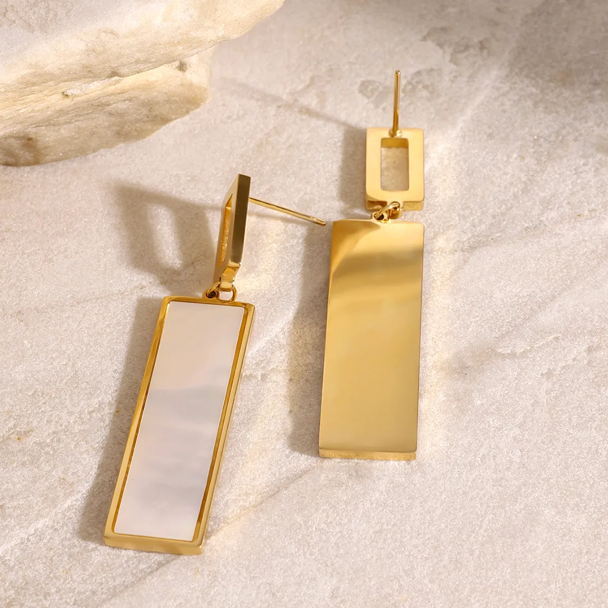 1 Pair Simple Style Classic Style Geometric 304 Stainless Steel Drop Earrings display picture 4