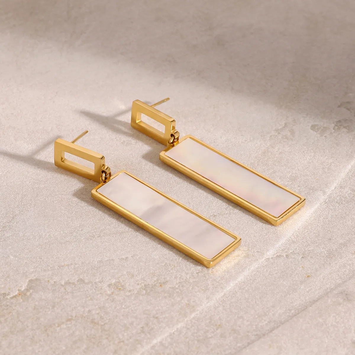 1 Pair Simple Style Classic Style Geometric 304 Stainless Steel Drop Earrings display picture 6