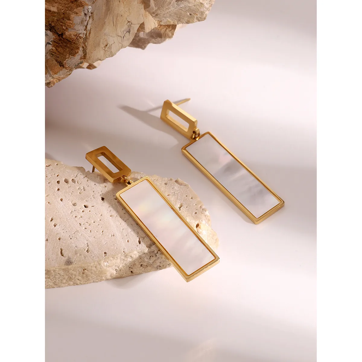 1 Pair Simple Style Classic Style Geometric 304 Stainless Steel Drop Earrings display picture 7