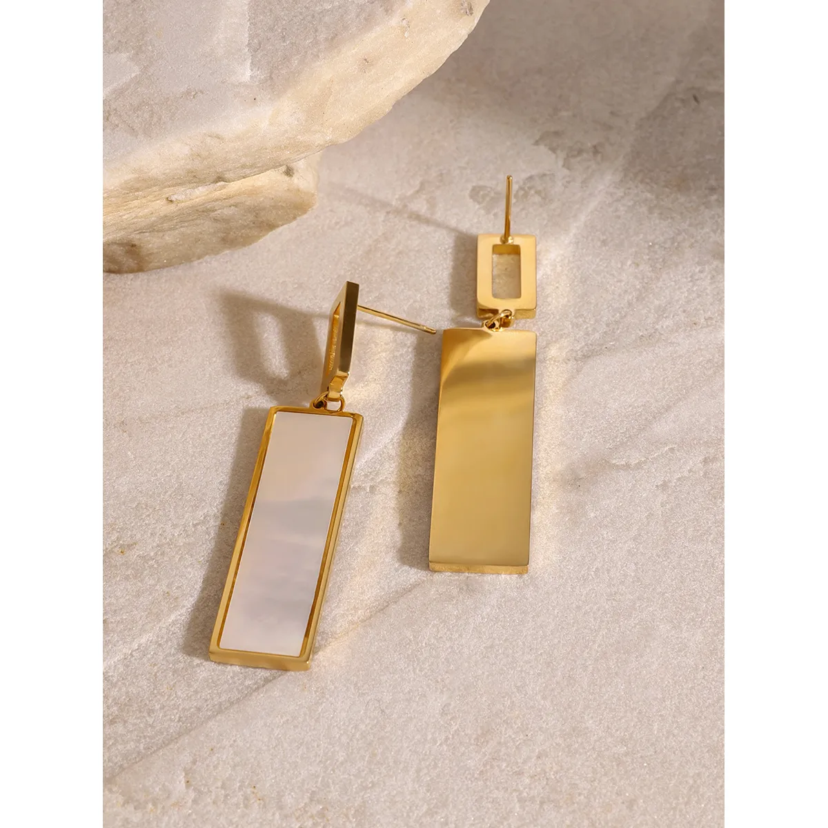 1 Pair Simple Style Classic Style Geometric 304 Stainless Steel Drop Earrings display picture 8