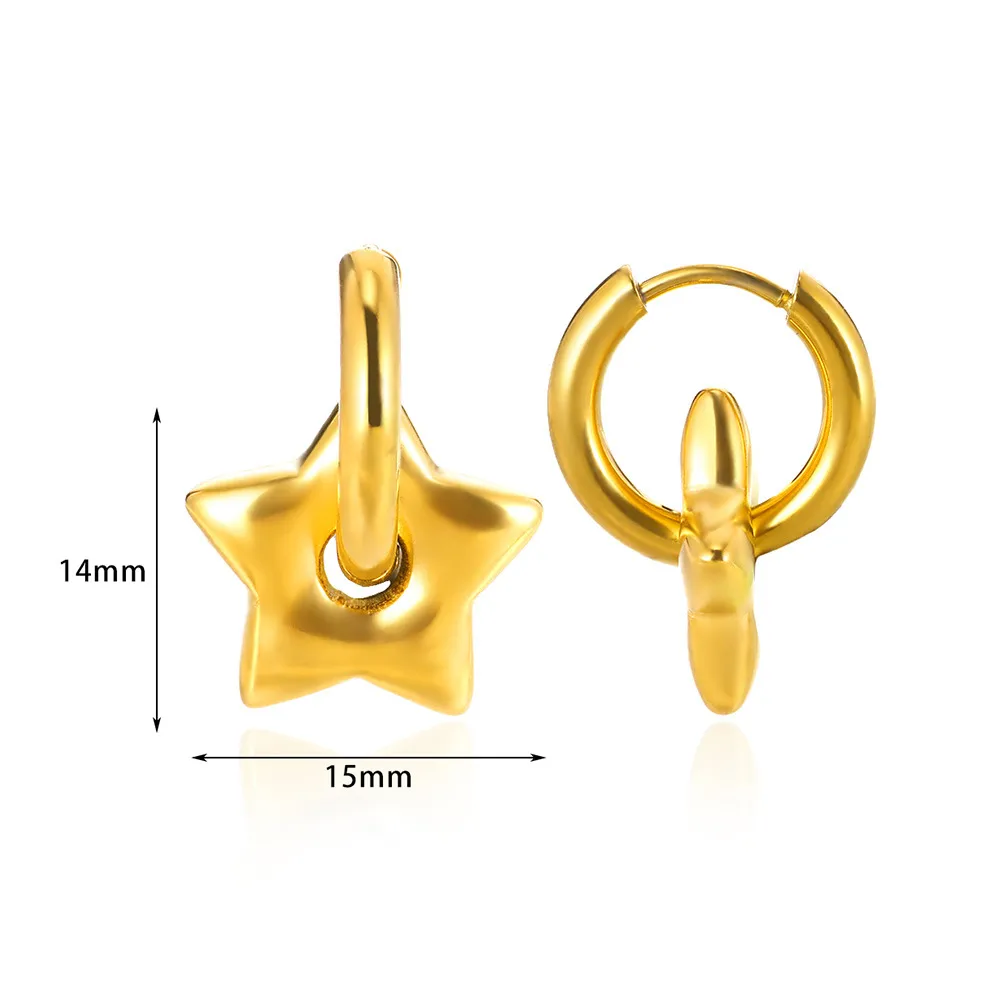 1 Pair Casual Simple Style Streetwear Heart Shape 304 Stainless Steel 18K Gold Plated Earrings display picture 4