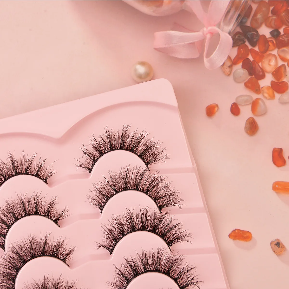 Popular Flat False Eyelashes 7 Pairs Of Eyelashes Eye Tail Lengthened Natural Fluffy Eyelashes  Wholesale display picture 3