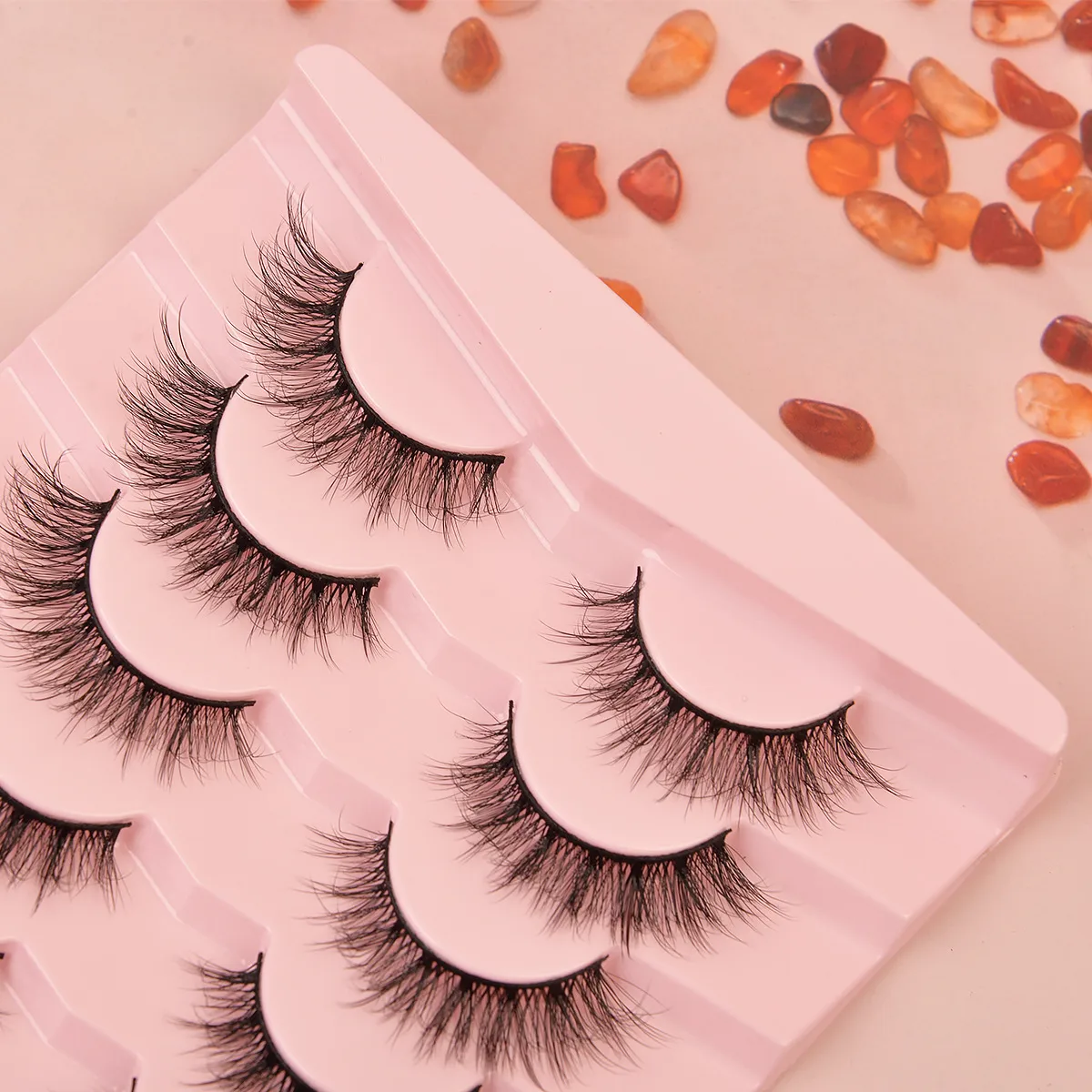 Popular Flat False Eyelashes 7 Pairs Of Eyelashes Eye Tail Lengthened Natural Fluffy Eyelashes  Wholesale display picture 4