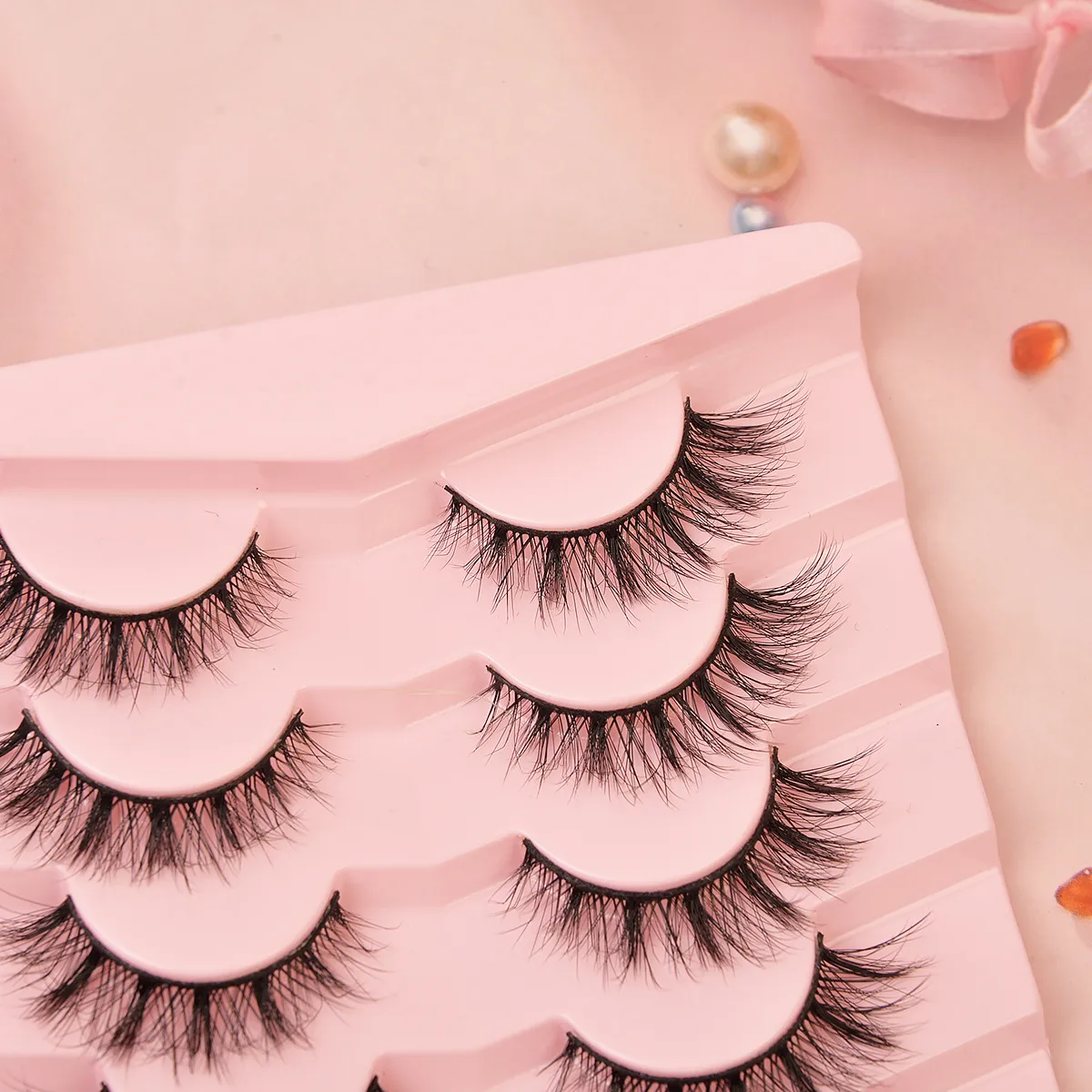 Popular Flat False Eyelashes 7 Pairs Of Eyelashes Eye Tail Lengthened Natural Fluffy Eyelashes  Wholesale display picture 7