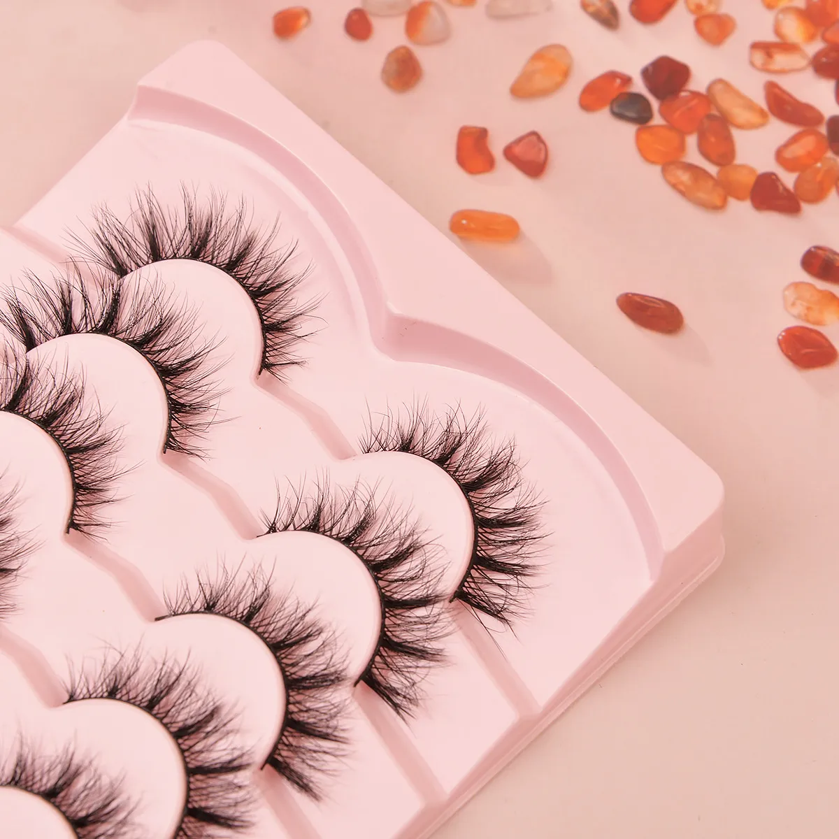 Popular Flat False Eyelashes 7 Pairs Of Eyelashes Eye Tail Lengthened Natural Fluffy Eyelashes  Wholesale display picture 8