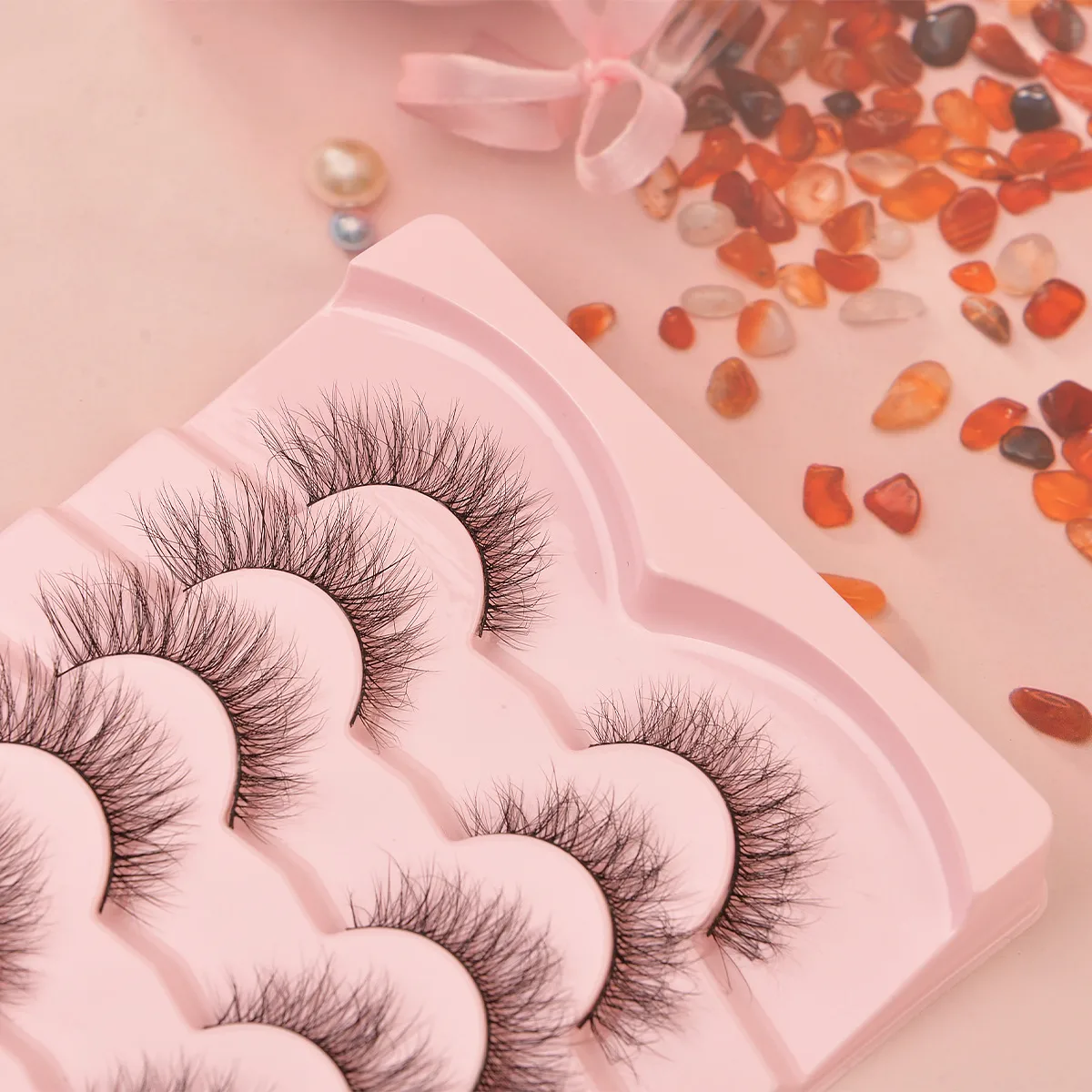 Popular Flat False Eyelashes 7 Pairs Of Eyelashes Eye Tail Lengthened Natural Fluffy Eyelashes  Wholesale display picture 14
