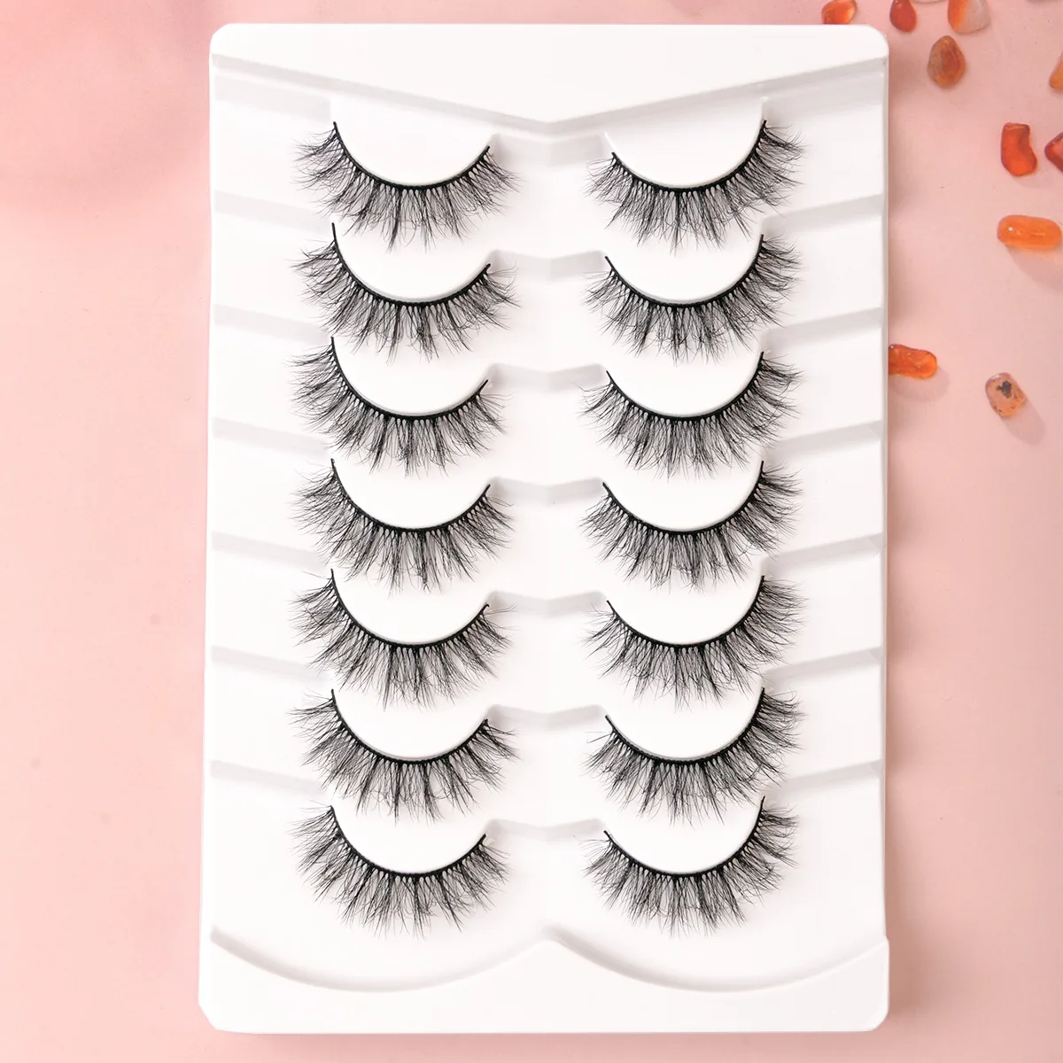 Popular Flat False Eyelashes 7 Pairs Of Eyelashes Eye Tail Lengthened Natural Fluffy Eyelashes  Wholesale display picture 21