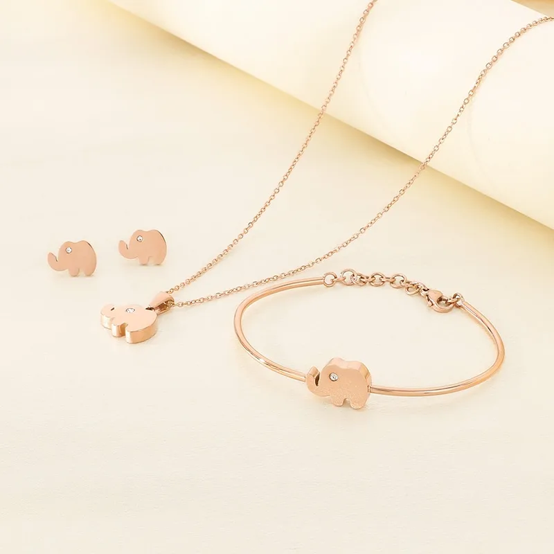 Wholesale Jewelry Simple Style Elephant 304 Stainless Steel 18K Gold Plated Jewelry Set display picture 3