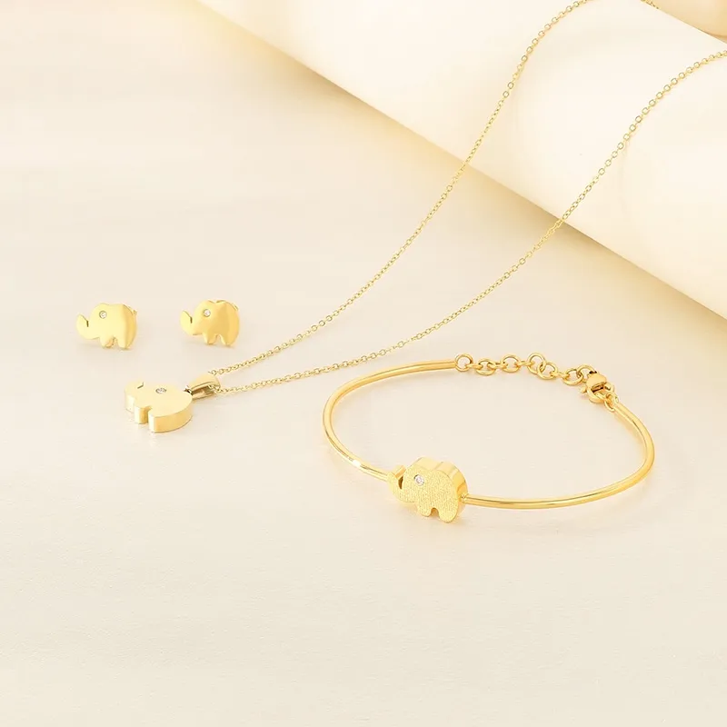 Wholesale Jewelry Simple Style Elephant 304 Stainless Steel 18K Gold Plated Jewelry Set display picture 5