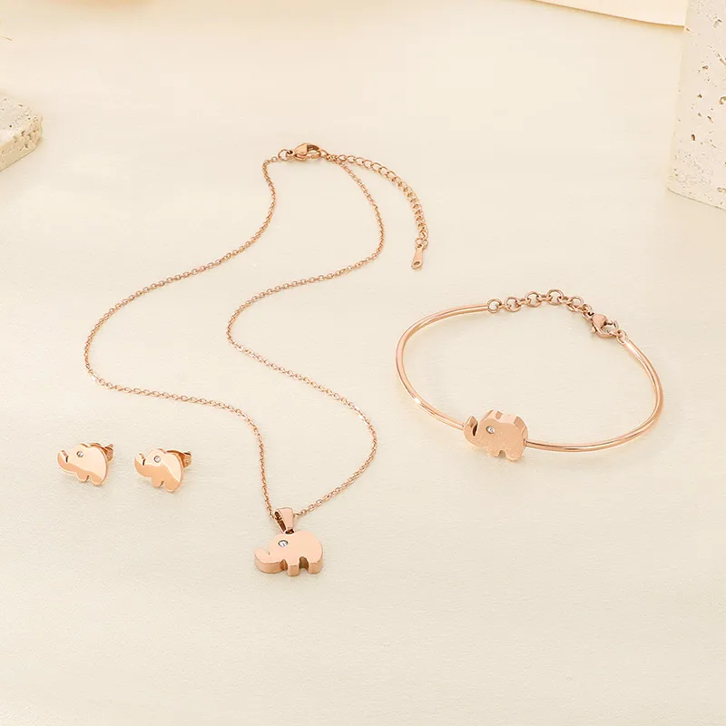 Wholesale Jewelry Simple Style Elephant 304 Stainless Steel 18K Gold Plated Jewelry Set display picture 7