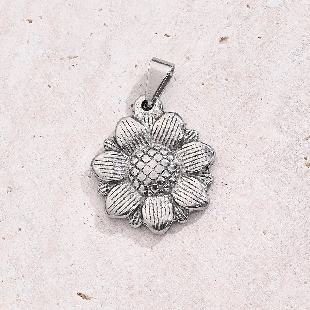 1 Pc/Package 18x12.5mm 21x18mm 25x21.5mm 7x3mm 304 Stainless Steel Flower Daisy Polished Jewelry Accessories Pendant display picture 7