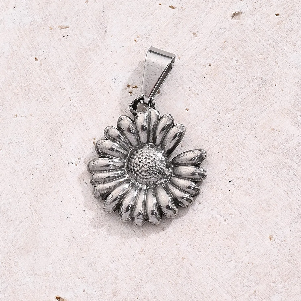 1 Pc/Package 18x12.5mm 21x18mm 25x21.5mm 7x3mm 304 Stainless Steel Flower Daisy Polished Jewelry Accessories Pendant display picture 6