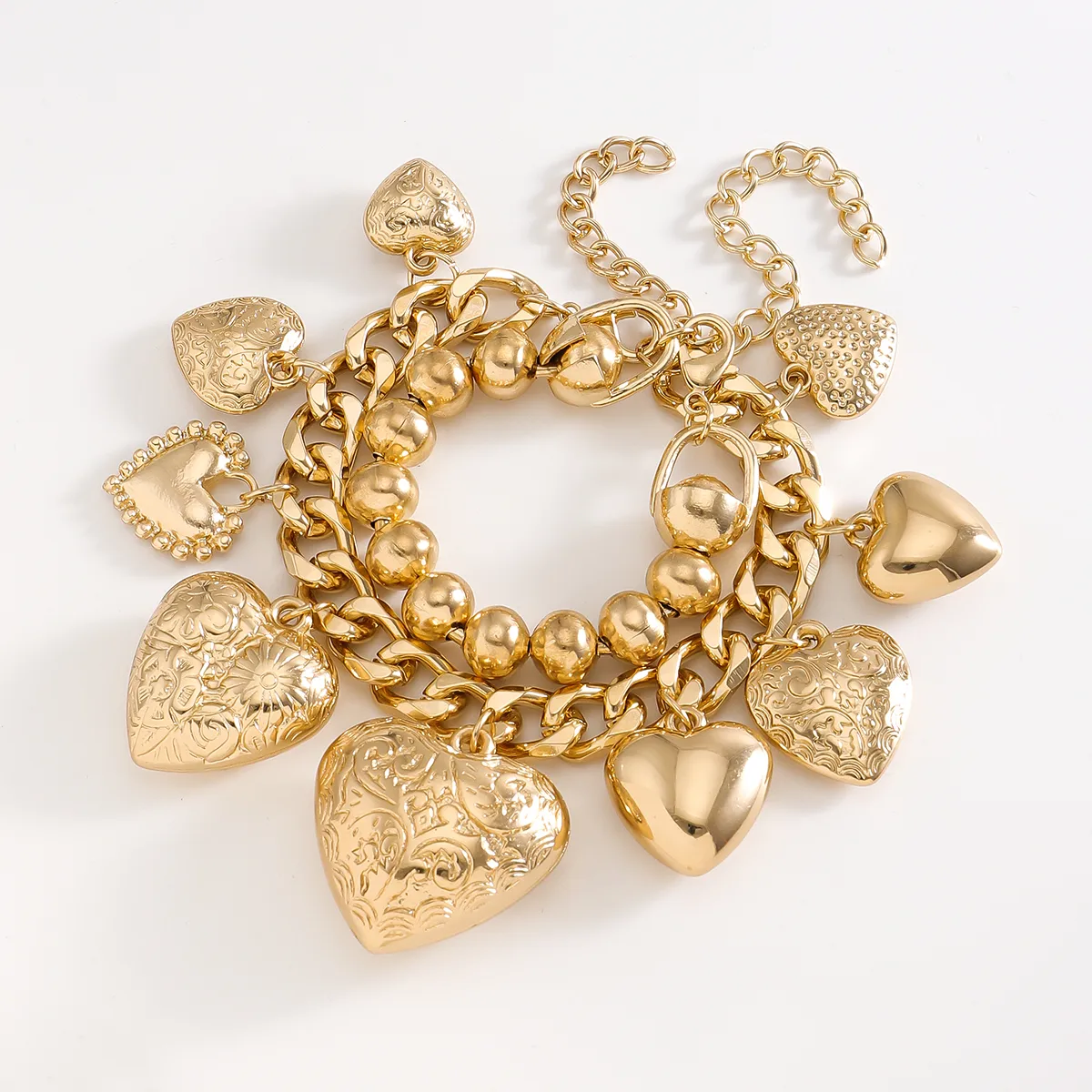 Casual Glam Classical Heart Shape Alloy Women's Bracelets Necklace display picture 11