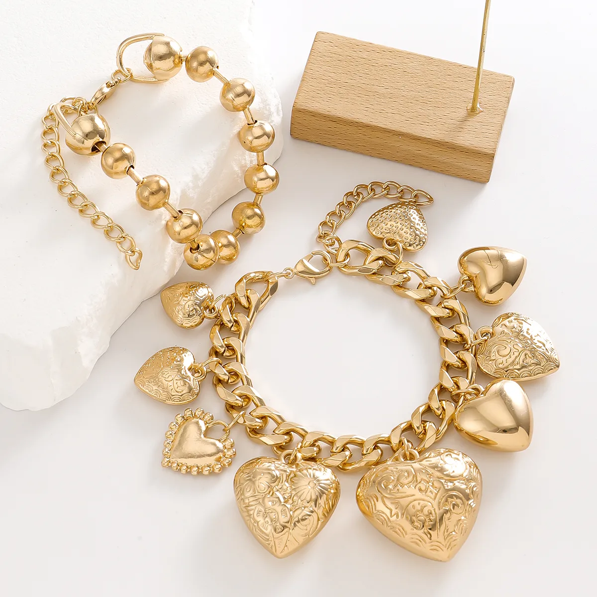 Casual Glam Classical Heart Shape Alloy Women's Bracelets Necklace display picture 12