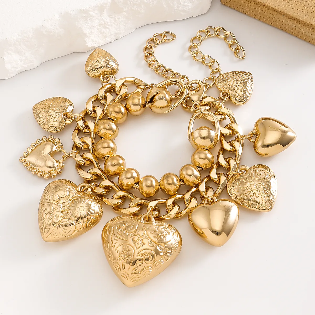 Casual Glam Classical Heart Shape Alloy Women's Bracelets Necklace display picture 13