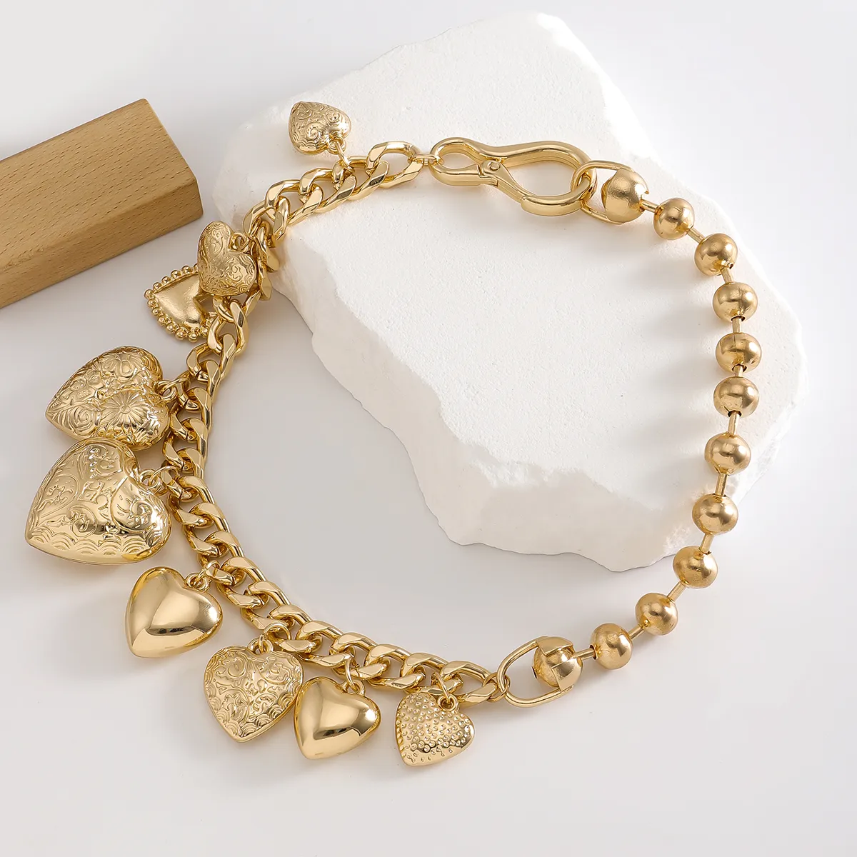 Casual Glam Classical Heart Shape Alloy Women's Bracelets Necklace display picture 7