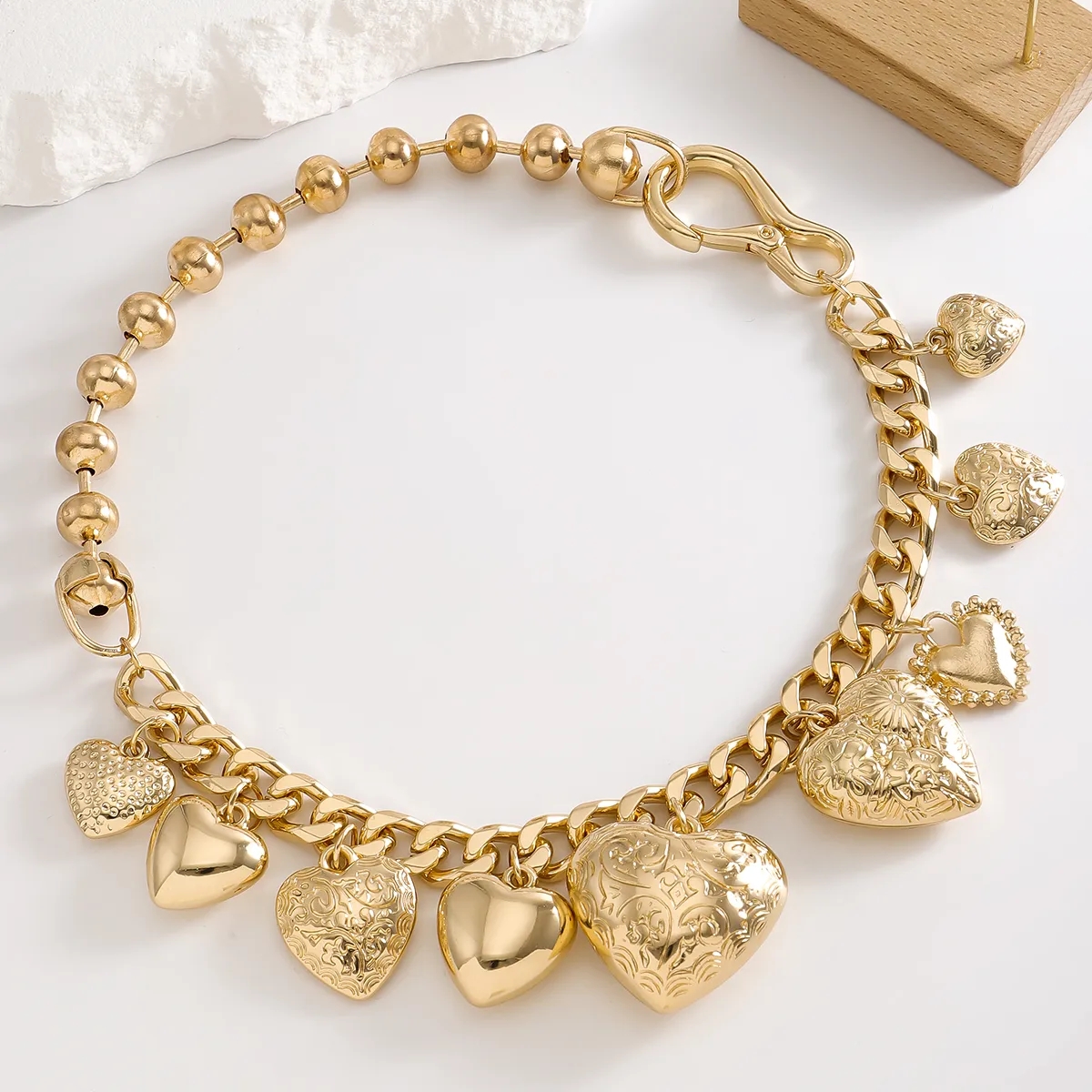 Casual Glam Classical Heart Shape Alloy Women's Bracelets Necklace display picture 5